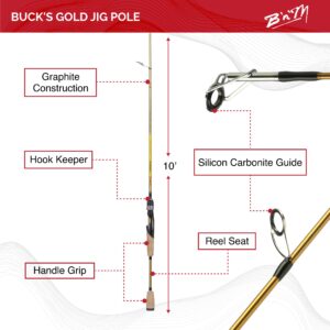 Buck's Gold Jig Pole 10ft/2pc