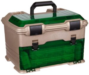 flambeau outdoors t5 multiloader tackle box, fishing organizer with tuff tainer boxes included, green/gold