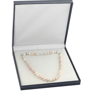 The Pearl Source 14K Gold 7-8mm AAAA Quality Multicolor Freshwater Cultured Pearl Necklace for Women in 18" Princess Length