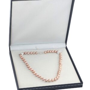 The Pearl Source 14K Gold 7-8mm AAAA Quality Pink Freshwater Cultured Pearl Necklace for Women in 18" Princess Length