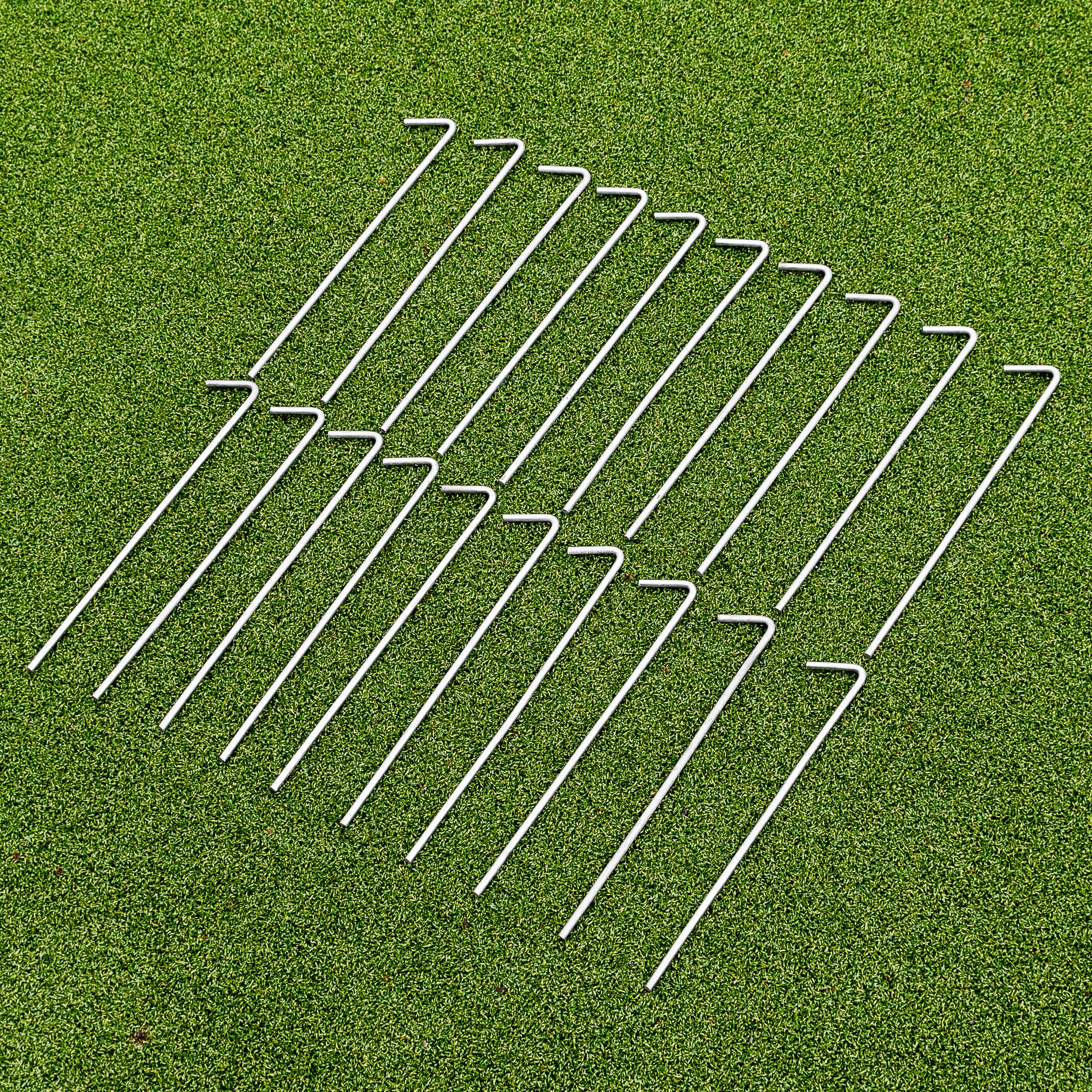 Soccer Net Pegs (Pack of 40 VALUE PACK) 5mm Heavy Duty Galvanised Steel - 9" Long Ground Fixing Stakes [Net World Sports]