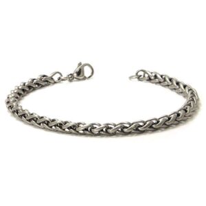 Titanium 4MM Wheat Link Bracelet 9"