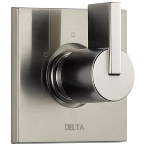 delta faucet vero 3-setting shower handle diverter trim kit, diverter valve trim kit brushed nickel, 3 way shower diverter, delta diverter trim, stainless t11853-ss (valve not included)