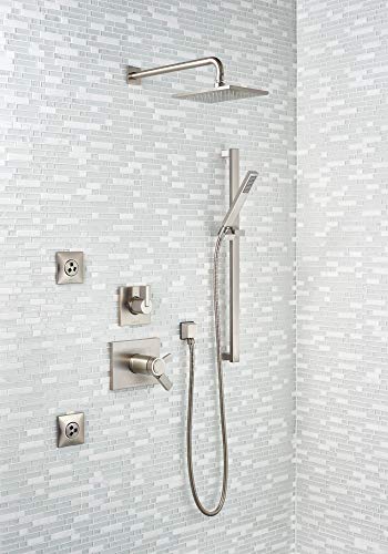 Delta Faucet Vero 3-Setting Shower Handle Diverter Trim Kit, Diverter Valve Trim Kit Brushed Nickel, 3 Way Shower Diverter, Delta Diverter Trim, Stainless T11853-SS (Valve Not Included)