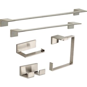 Delta 77746-SS Vero Wall Mount Square Open Towel Ring Bath Hardware Accessory in Stainless Steel