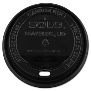 solo tlb316-0004 black traveler plastic lid - for solo paper hot cups (case of 1000)