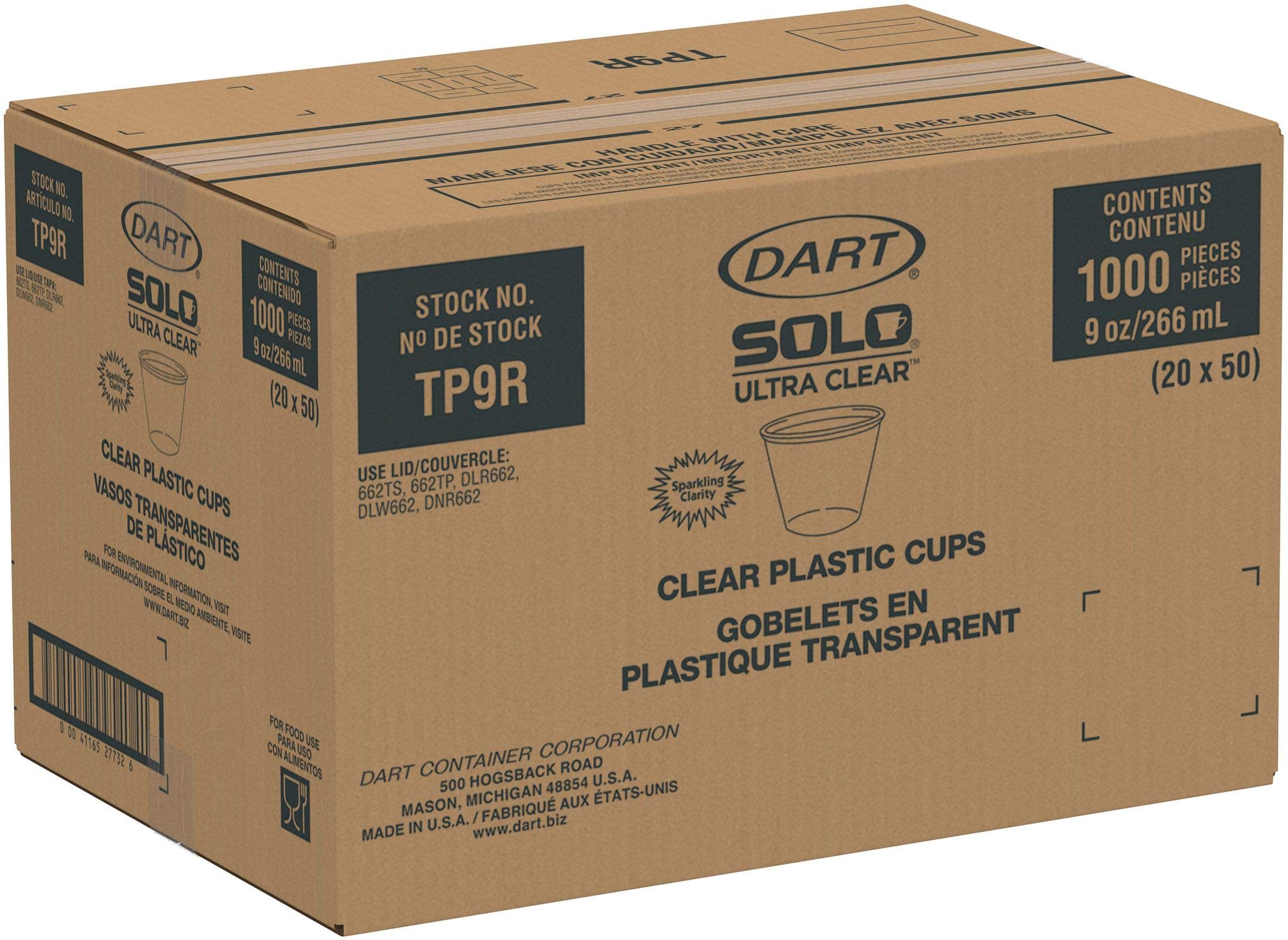 Solo 9 oz Ultra Clear Squat PET Cold Cup, TP9R (1,000 Count)