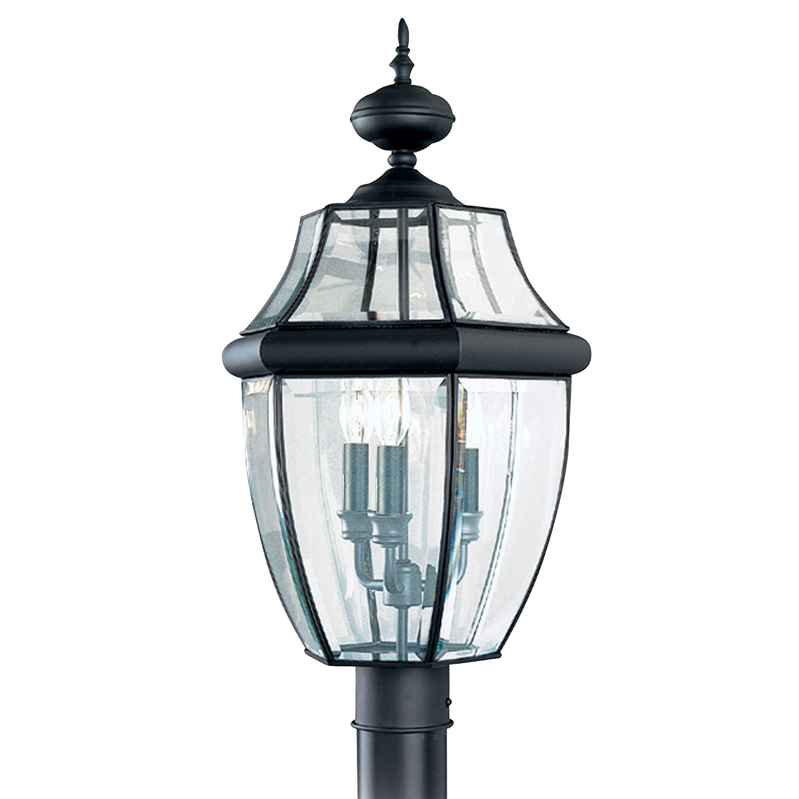 Sea Gull Lighting 8239-12 Lancaster Outdoor Post Lantern Outside Fixture, 24'' Height, Black