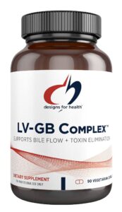 designs for health lv-gb complex - liver detox supplements for gallbladder support with milk thistle, artichoke, vitamins + ox bile - supports bile flow + toxin elimination (90 capsules)