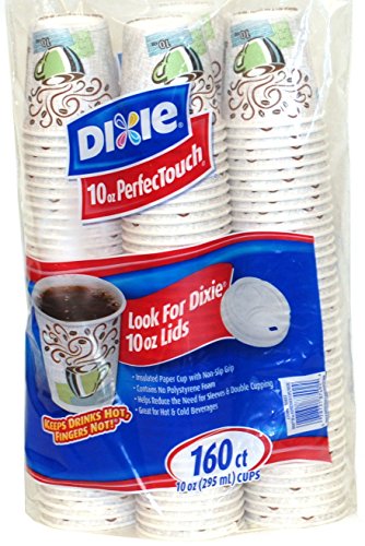 Dixie Paper Perfectouch Hot Cups, 160 Count, 10 Ounce