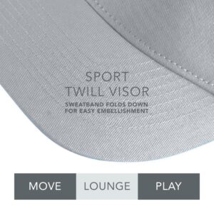 Augusta Sportswear Mens 6225 Visor, Silver Grey