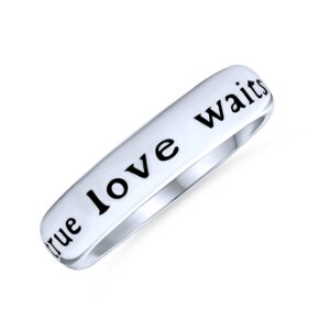 Bling Jewelry True Love Waits Sterling Silver Purity Ring,Size:5