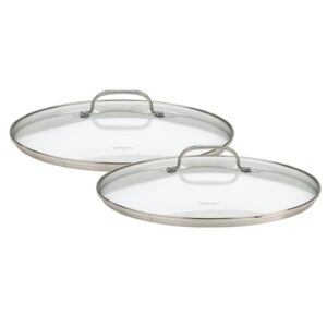 cuisinart 71-2228cg chef's classic stainless 2-piece glass lid set,9" & 11" glass covers