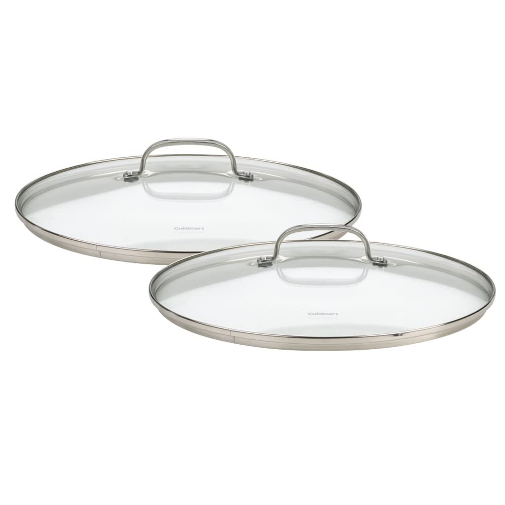 Cuisinart 71-2228CG Chef's Classic Stainless 2-Piece Glass Lid Set,9" & 11" Glass covers