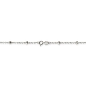 The Black Bow 1.3mm, Sterling Silver Beaded Cable Chain Necklace, 16 Inch