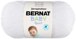 bernat big ball baby sparkle yarn - (3) light gauge 100% acrylic - 10.5oz - white - machine wash & dry