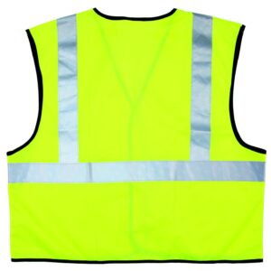 MCR Safety VCL2SLX3 Class 2 Polyester Solid Economy Safety Vest with 3M Scotchlite 2-Inch Silver Reflective Stripe, Fluorescent Lime, 3X-Large