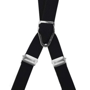 TopTie Men's Skinny Suspenders 1/2" inch (1.5CM) X-Back Clip Suspenders-Black