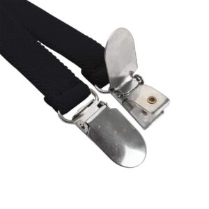 TopTie Men's Skinny Suspenders 1/2" inch (1.5CM) X-Back Clip Suspenders-Black