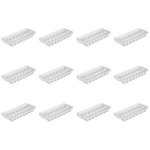 Sterilite Stacking Ice Cube Tray, Save Space and Stack Trays in Freezer - White, 12-Pack