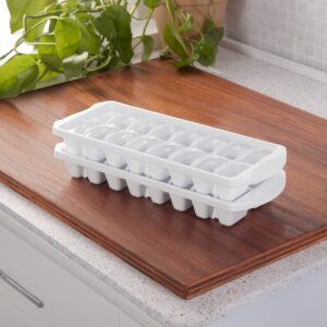 Sterilite Stacking Ice Cube Tray, Save Space and Stack Trays in Freezer - White, 12-Pack