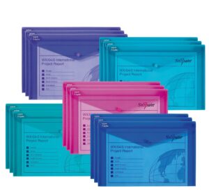 snopake foolscap polyfile popper wallet with press stud - electra assorted [pack of 15] ref: 14756ry - [amazon exclusive]