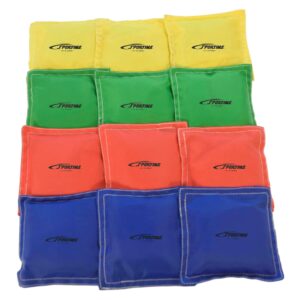 school smart 1004608 nylon sportime heavy duty bean bag, assorted color, 4" w x 4" l, manila (set of 12)