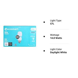 EcoSmart Spiral CFL Light Bulb, Daylight