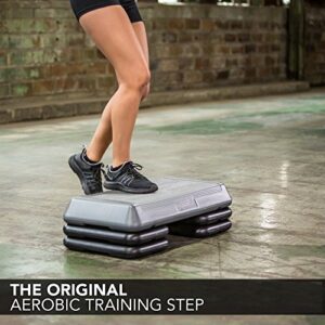 The Step (Made in USA) Original Aerobic Platform – Circuit Size Grey Aerobic Platform and Original Black Risers