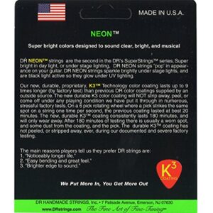 DR Handmade Strings NGE-9 Hi-Def Neon Green Electric Guitar Strings, Light (9-42)