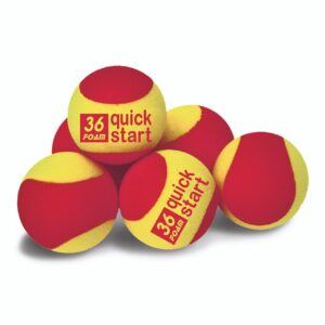 oncourt offcourt quick start 36" red foam tennis balls – set of 12 balls