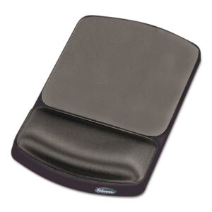 fellowes 91741 gel mouse pad w/wrist rest, nonskid, 6 1/4 x 10 1/8, platinum/graphite