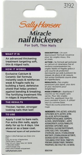 Sally Hansen Miracle Nail Thickener™, Nail Strengthener, Includes Calcium and Ceramic Gel Formula