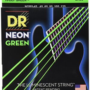 DR Strings HI-DEF NEON Bass Guitar Strings (NGB5-45),Black