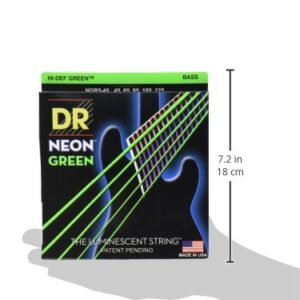 DR Strings HI-DEF NEON Bass Guitar Strings (NGB5-45),Black