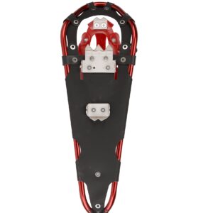 Crescent Moon Yellowstone 24.5 Aluminum Snowshoe (Red): Unisex, Ultralight Trail Snowshoe with Award Winning Single Loop Pull Binding, Aluminum Crampons and Heel Lifts