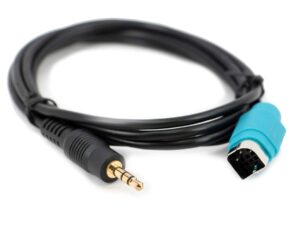 xtenzi aftermarket replacement aux in uni link cable to 3.5mm compatible with alpine kce-237b convertor lead