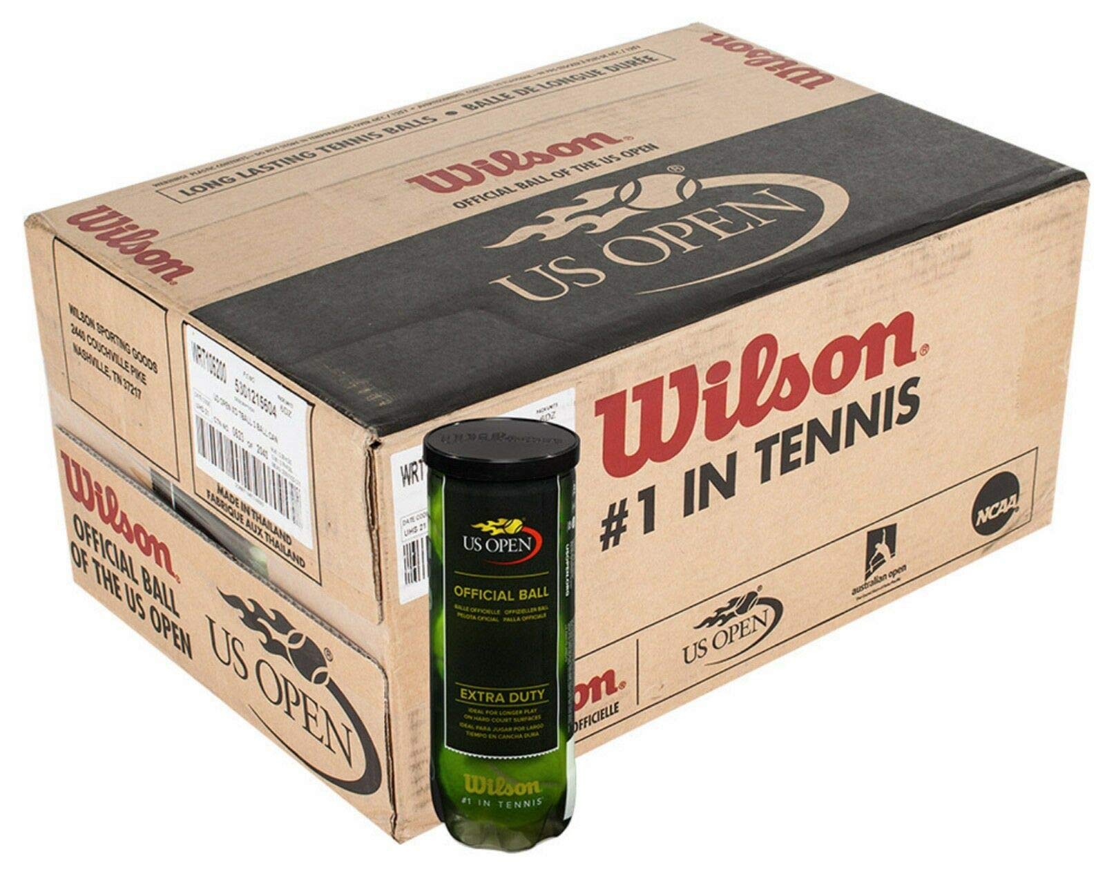 Wilson - WRT106200 - CASE of US Open Extra Duty Tennis Ball - 24-Can/72 Balls