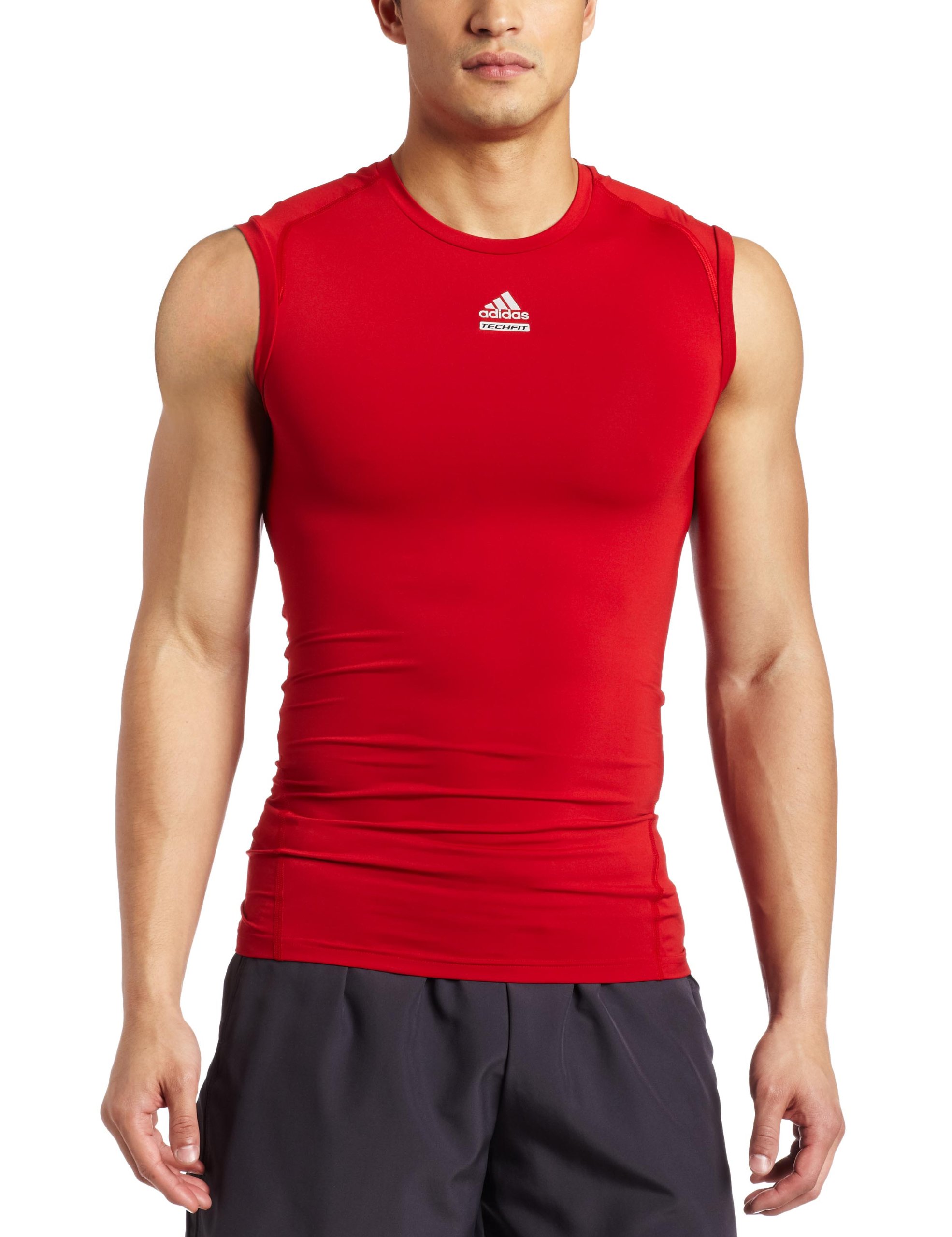 adidas Men's Techfit Cut and Sewn Sleeveless Top (Universe Red, XX-Large)