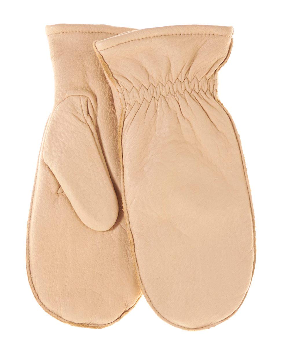 Pratt and Hart Snowfall Women’s Deerskin Leather Mittens with Finger Liners Size M Black