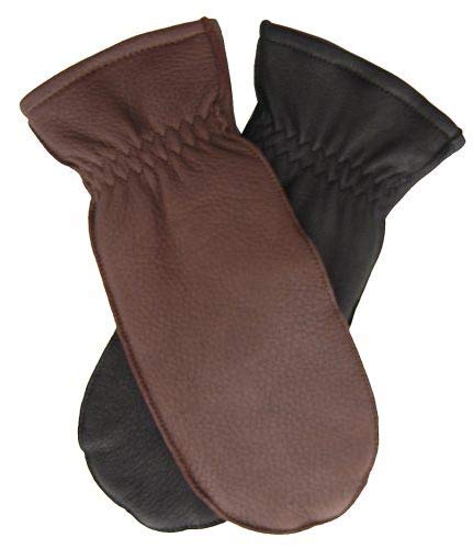 Pratt and Hart Snowfall Women’s Deerskin Leather Mittens with Finger Liners Size M Black