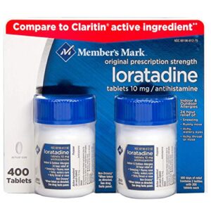 member's mark allergy loratadine 10mg antihistamine (compare to claritin),tablet, 400-count