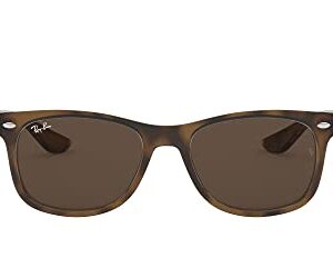 Ray-Ban Junior Kids' RJ9052S New Wayfarer Square Sunglasses, Havana/Dark Brown, 47 mm