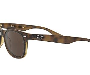 Ray-Ban Junior Kids' RJ9052S New Wayfarer Square Sunglasses, Havana/Dark Brown, 47 mm