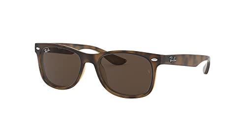 Ray-Ban Junior Kids' RJ9052S New Wayfarer Square Sunglasses, Havana/Dark Brown, 47 mm