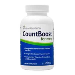 Fairhaven Health CountBoost for Men Optimal Count and Volume Male Fertility Supplement - Pre-conception Nutrition for Him - with Ashwagandha, Vitamin C, and CoQ10-60 Capsules