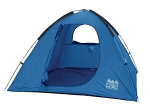 wfs 3-person dome camping tent with rain fly, blue