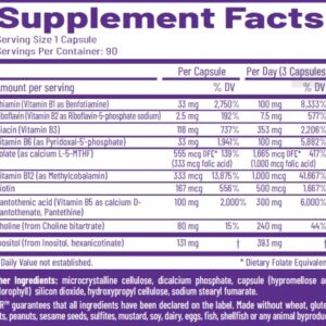 AOR, Advanced B Complex, Multivitamin Support for Energy, Stress and Metabolism, Dietary Supplement, 90 Capsules (90 Servings)