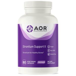 aor, strontium support ii, mineral support for bone health, vegan, non-gmo (60 caps)