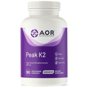 aor, peak k2, supports bone and cardiovascular health and normal blood clotting, dietary supplement, 90 servings (90 capsules)